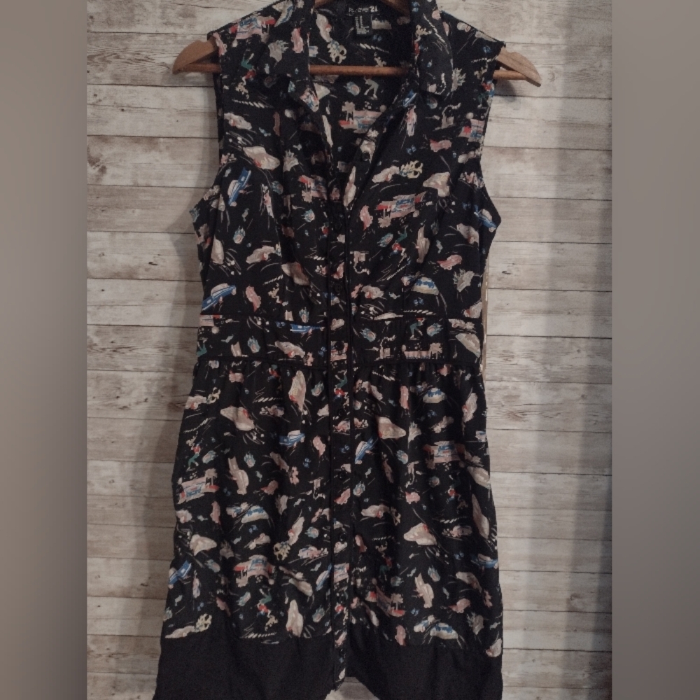 RARE Forever 21 Rockabilly Shirt dress